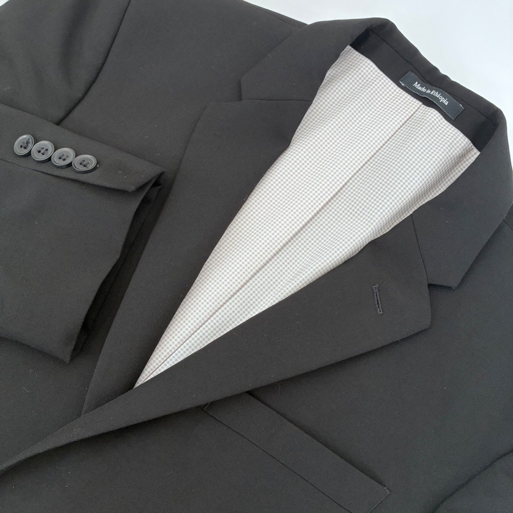 Egara Men's 36S Black Suit Jacket Blazer Skinny Fit Stretch Solid Modern Prom